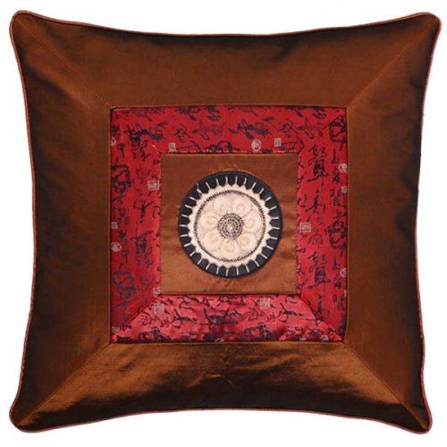 Spring Pillow Sham - Burgundy/ Brown
