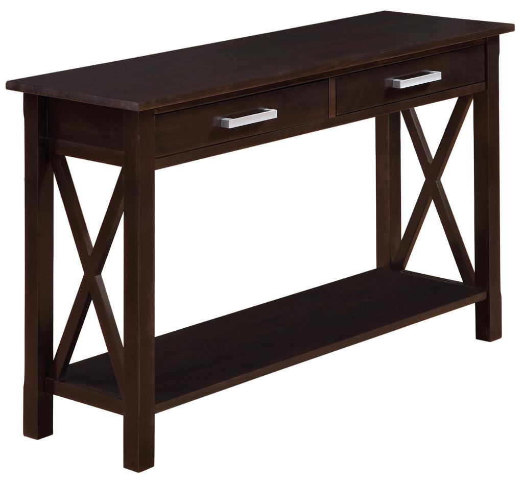 Simpli Home Kitchener Console Table, Dark Walnut Brown