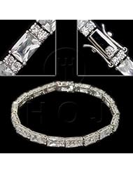 Sterling Silver -Rhodium Plated CZ Tennis Bracelet (BR-CZ-120-C)
