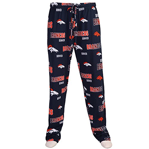 Denver Broncos NFL Sweep All Over Logo Mens Printed Knit Sleep Pants (XX-Large)