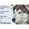Metall-Warnschild Husky, Schlittenhund, Nordische Hunde