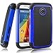 Moto E (1st Gen.) Case, EC™ Shock-Absorption / High Impact Resistant Hybrid Armor Dual Layer Protective Case Cover for Moto E (1st Gen.) 2014 (Armor-Dark Blue)