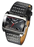 Umbro U515 Gents Black Leather Strap Analogue Watch With Black Dial
