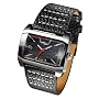 Umbro U515 Gents Black Leather Strap Analogue Watch With Black Dial