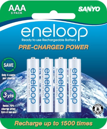 Sanyo NEW 1500 eneloop 8 Pack AAA Ni-MH Pre-Charged Rechargeable Batteries