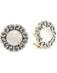 Jemma Wynne "Limited Edition" White Moonstone Cabochon Stud Earrings