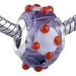 Pandora Chamilia Trollbeads Compatible Murano Lampwork Glass European Charm Bead - Fits Most Bracelets