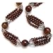 HinsonGayle Glamour Collection "AVANI" Chocolate Cultured Pearl, Agate and Silver Necklace