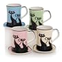 Hues&Brews Cattitude 13-Ounce Mug/Coaster Assortment, Set of 4