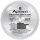 Freud TK406 Avanti 10-Inch 60 Tooth ATB Thin Kerf Crosscutting and Laminate Saw Blade with 5/8-Inch Arbor