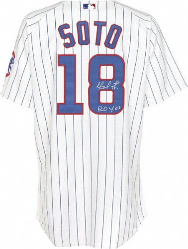 Geovany Soto Chicago Cubs Autographed Majestic Pinstripe Authentic Jersey w/ Inscription 