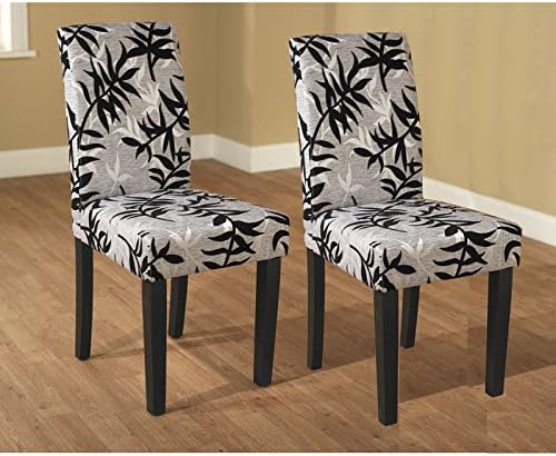 Metro Shop Parson Black and Silver Rubber Wood Dining Chairs (Set of 2)-Parson Chair
