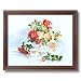 Framed Cherry Victorian Flowers Roses Tea Watercolor Pictures Art Print