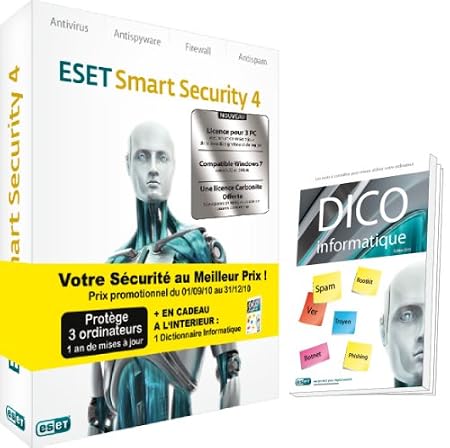 Eset smart security 4 (3 postes, 1 an)