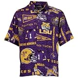 Reyn Spooner LSU Tigers Purple Scenic Print Hawaiian Shirt
