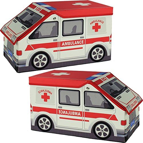 Set Of Two Toy Storage Box Ambulances (2 Ambulances)