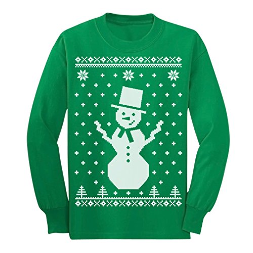 Children's Big Snowman Ugly Christmas Sweater Cute Xmas Long sleeve kids T-Shirt