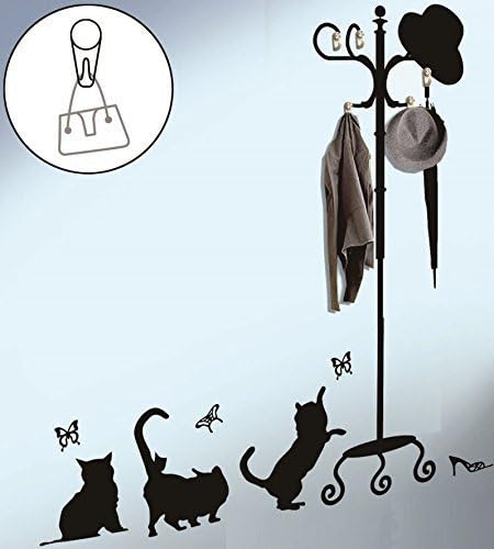 Dream Wall Decal with Hanging Hooks, Black Cats by Dream Wall