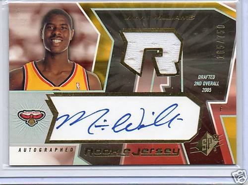 2005 SPx Authentic Marvin Williams Rookie Autograph & Game-Worn Jersey Card