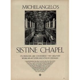 MICHELANGELO'S SISTINE CHAPEL - It's Frescoes Are Considered The Greatest Work Of Art Ever Executed By One Man. ..... 1949 LIFE Magazine Article, A4489A. 19491226