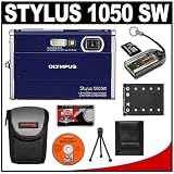 Photo : Olympus Stylus 1050 SW 10.1MP Waterproof / Shockproof Digital Camera (Blue) + 4GB MicroSD Card + Spare Li-42B Battery + Case + Accessory Kit
