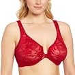 Glamorise Women's Wonderwire Front Close Stretch Lace Bra #9245