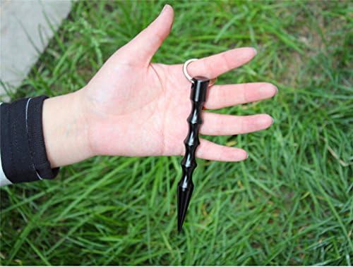 Self Defense Tool Defense Pen Aluminum Alloy Keychain Keyring Outdoor Emergency Survival Tool Gear by ONEON - Sharp Point Black