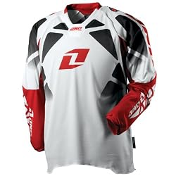 One Industries Race Men's Defcon MotoX Motorcycle Jersey - White/Red