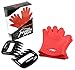 Comfort Fit High Temperature Magma Mitts Silicone Grilling Gloves | Grizzly Gripz Meat Shredder Claws | Premium Gift Set by So Very Culinary (Red)