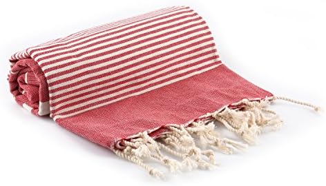 Realgrandbazaar Pestemal Turkish Bath Towels 37 X 70" %100 Cotton Unisex (Red)