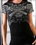 Sinful Clothing - Women's Femme Fatale Baby Tee in Black S752S