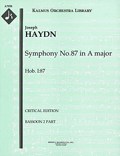 Symphony No.87 in A major, Hob.I:87 (Critical edition): Bassoon 2 part (Qty 2) [A7058]