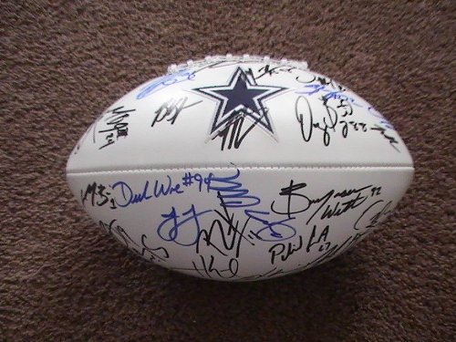 2011 Dallas Cowboys Team Signed Autographed Full Size Football Tony Romo Miles Austin Dez Bryant Coa + Hologram