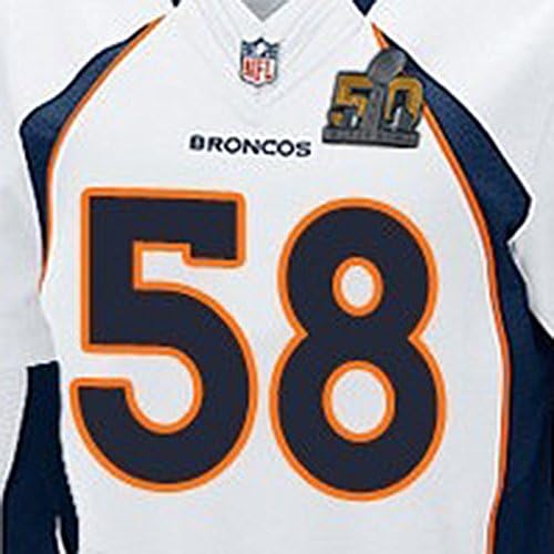 2016 Superbowl Denver Broncos 58 Miller Customized Elite White Men`s Jerseys SIZE 48