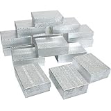 15 Silver Cotton Jewelry Gift Boxes Pocket Watch Displays 3.25"