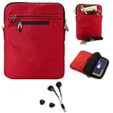 SumacLife Hydei Edition RedNylon Sleeve Carrying Case with Removable Shoulder Strap for Toshiba AT200 Android 3.2 Honeycomb 10.1-inch Tablet + White Headphone