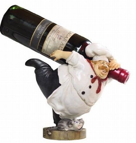 ワインボトル ホルダー ゆかいなコック長  樹脂製 高さ２１cm