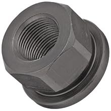 Grade 2 12L14 Steel Flange Nut, Black Oxide Finish, UNC 2B Threads, 3/8"-24 Thread Size, 5.5mm Width Across Flats, Pack Of 5