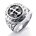 KONOV Jewelry Vintage Stainless Steel Band Cross Ring - Silver (Available in Size 7, 8, 9, 10, 11, 12, 13)
