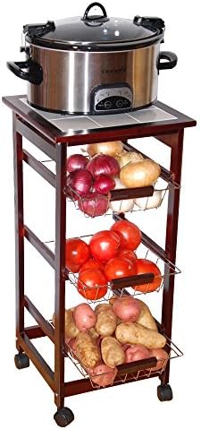 My Trolley Solid Wood Ceramic Table Top Cart