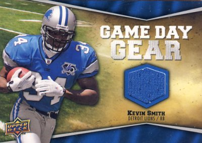 Kevin Smith - Detroit Lions - Upper Deck 2009 'Game Day Gear' Player-Worn Jersey Card