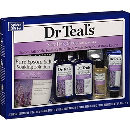 Dr. Teal's Epsom Salt Lavender Bath Gift Set 5 Pc. (Soothe & Sleep