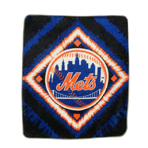 MLB New York Mets Super Soft Plush Thermal Blanket / Fleece Couch Throw - Blue & Orange