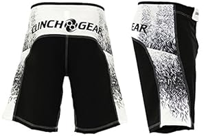 Clinch Gear Crosshatch Performance Signature Series MMA Board Shorts (White, Size 32)