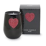 Primal Elements Icon Black Glass Candle, Heart, 12-Ounce Package