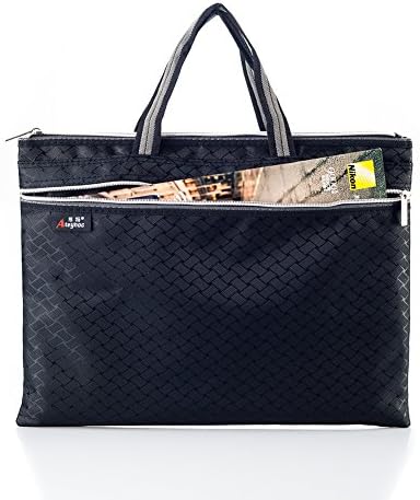 File Organizer Holder 2 Pocket Folders Portable Document Zipper Bag Waterproof Fabric Nylon Canvas Briefcase