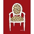 Giraffe Chair on Red - 16 X 20"