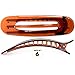 RC ROCHE ORNAMENT Womens Side Slide Flat Oval Clip Styling Plastic Comfortable Hold Strong Grip No Slip Beauty Accessory Girls Ladies Pin Jaw Claw Clamp Clips, 6 Pack Count Medium Brown