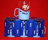 Set of 6 Hot Content Tea Coffee Glasses w/ Color Glass-Holders Made in Poland