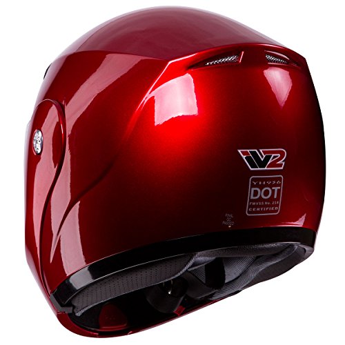 Metallic Wine Red Modular Flip up Motorcycle Helmet DOT 936 (Large